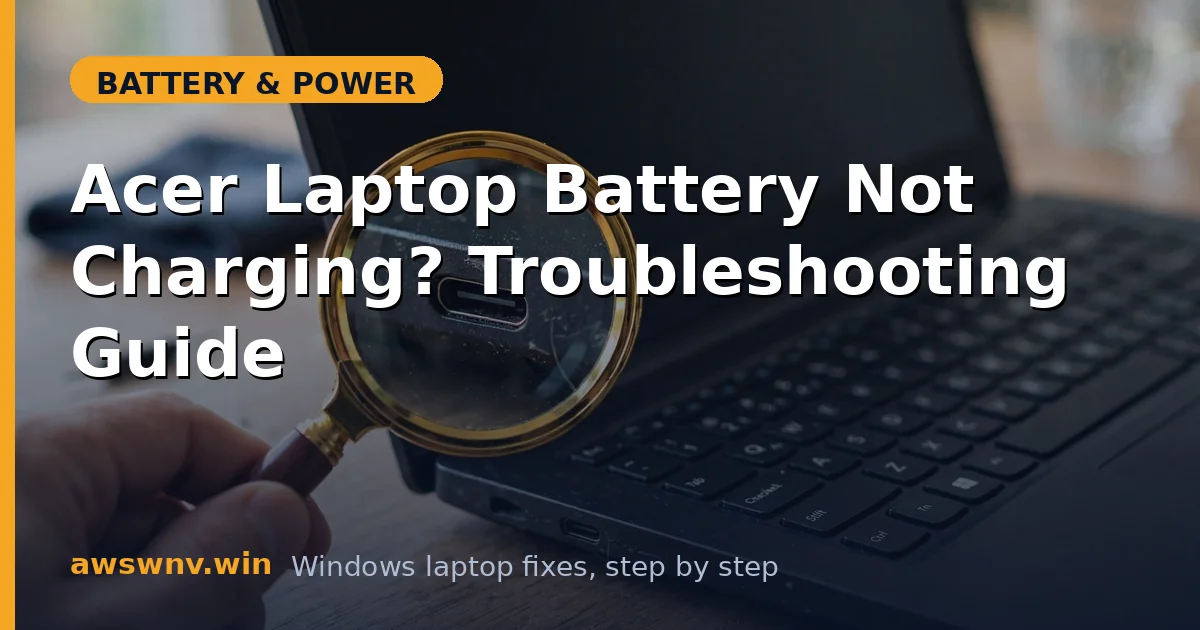 Acer Laptop Battery Not Charging? Troubleshooting Guide