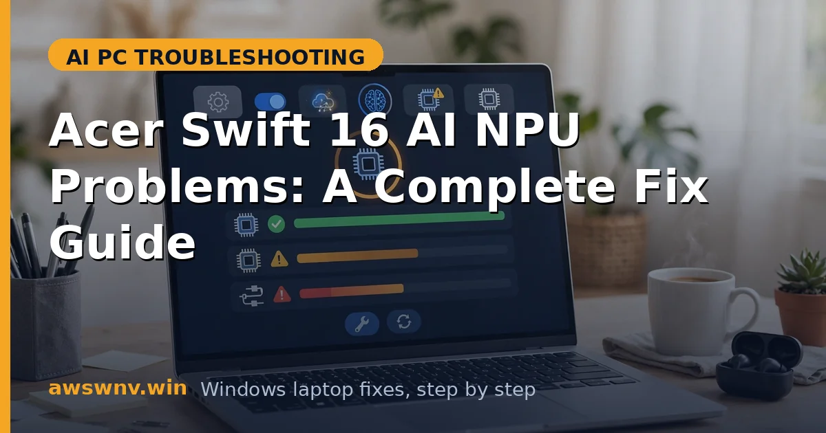 Acer Swift 16 AI NPU Problems: A Complete Fix Guide