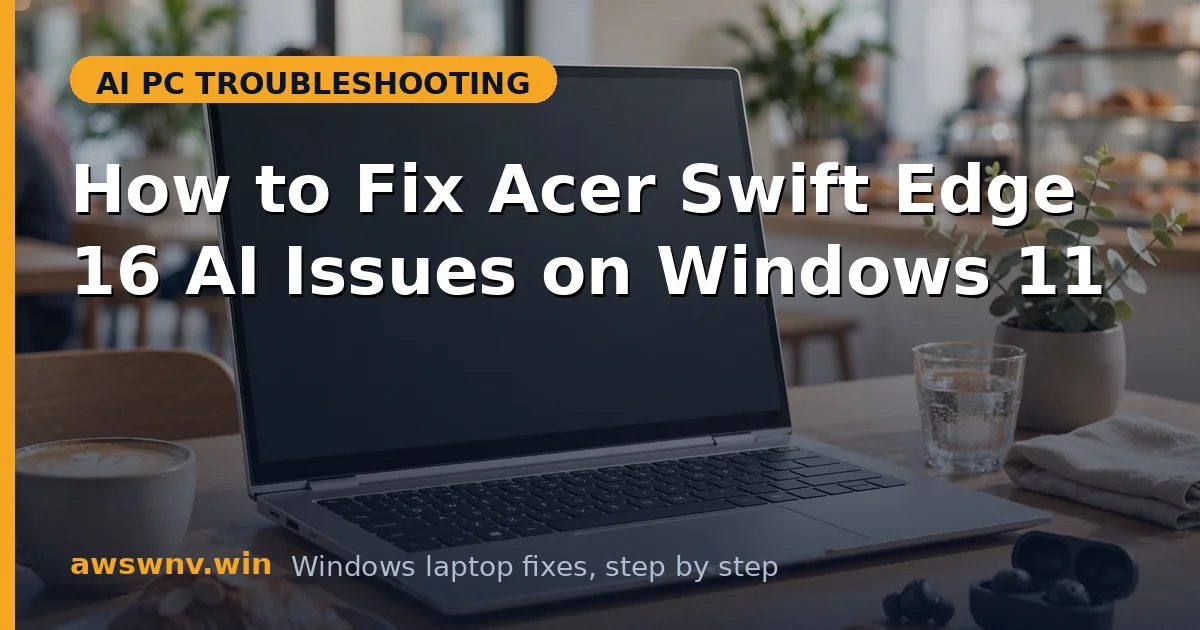 How to Fix Acer Swift Edge 16 AI Issues on Windows 11