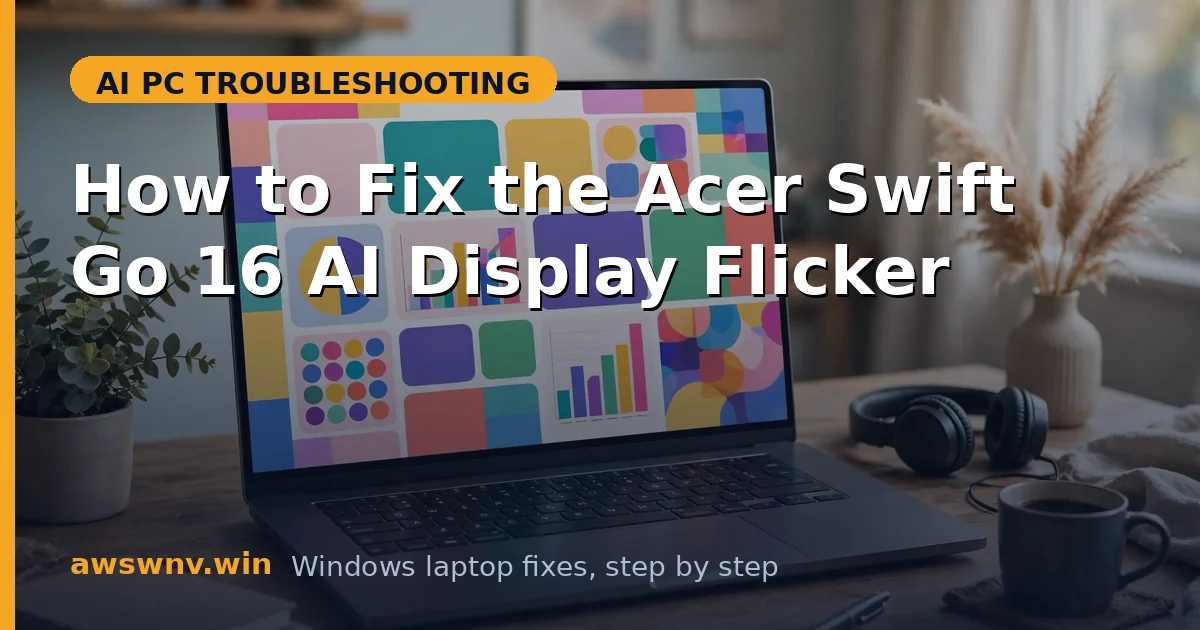 How to Fix the Acer Swift Go 16 AI Display Flicker