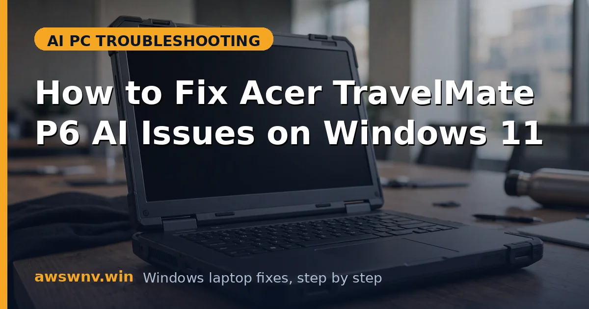 How to Fix Acer TravelMate P6 AI Issues on Windows 11