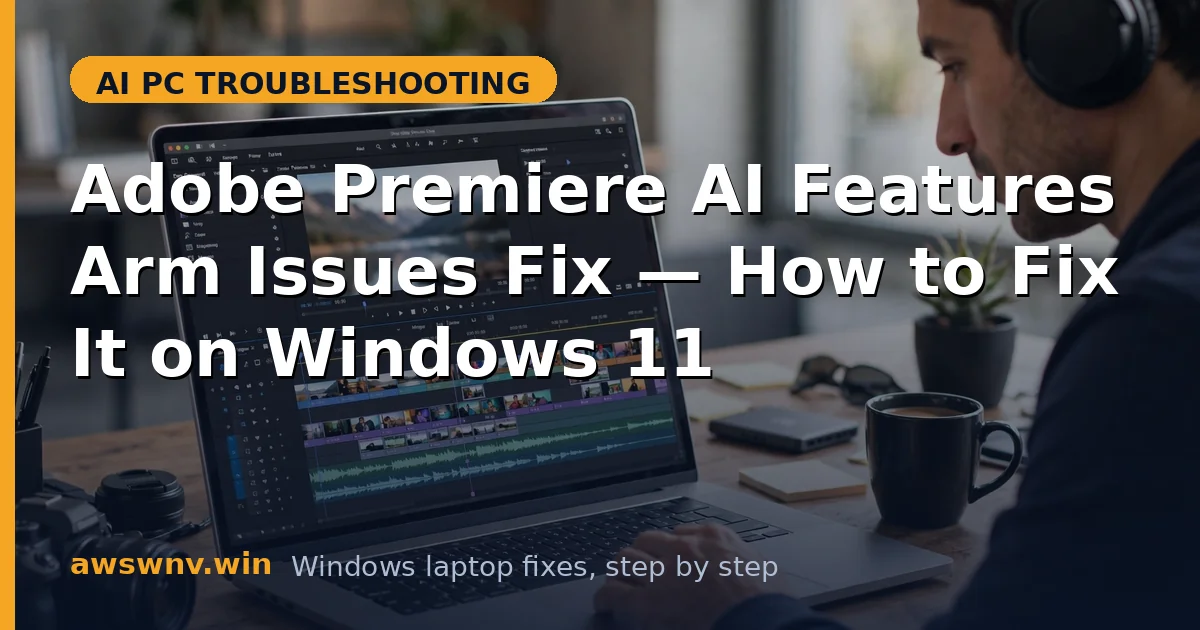 Adobe Premiere AI Features Arm Issues Fix — How to Fix It on Windows 11