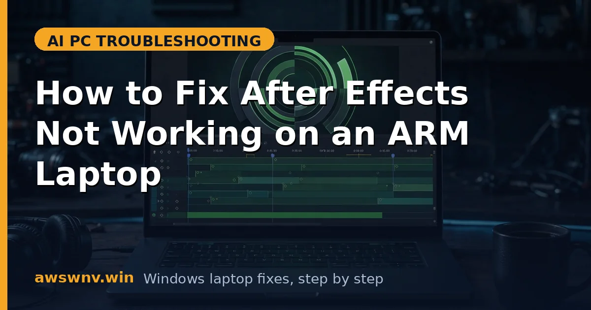 How to Fix After Effects Not Working on an ARM Laptop