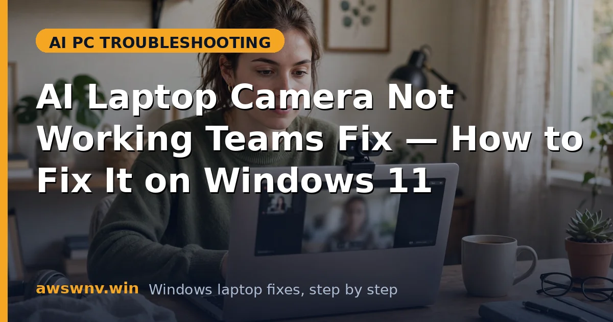 AI Laptop Camera Not Working Teams Fix — How to Fix It on Windows 11