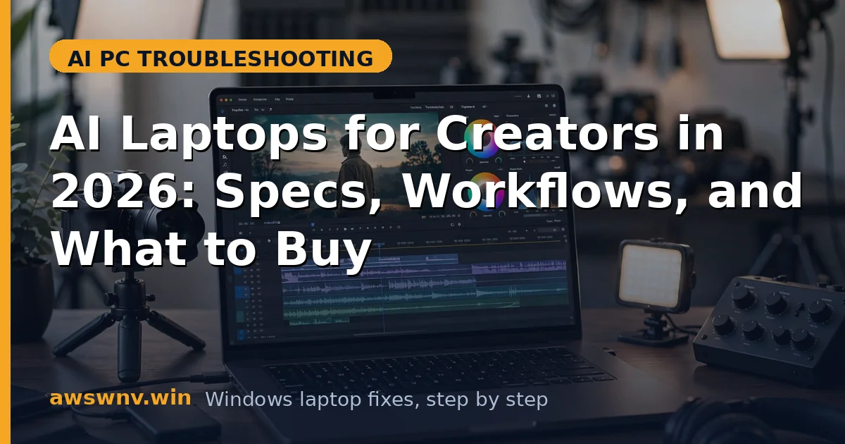 AI Laptops for Creators in 2026: Specs, Workflows, and What to Buy