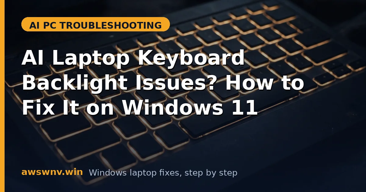 AI Laptop Keyboard Backlight Issues? How to Fix It on Windows 11