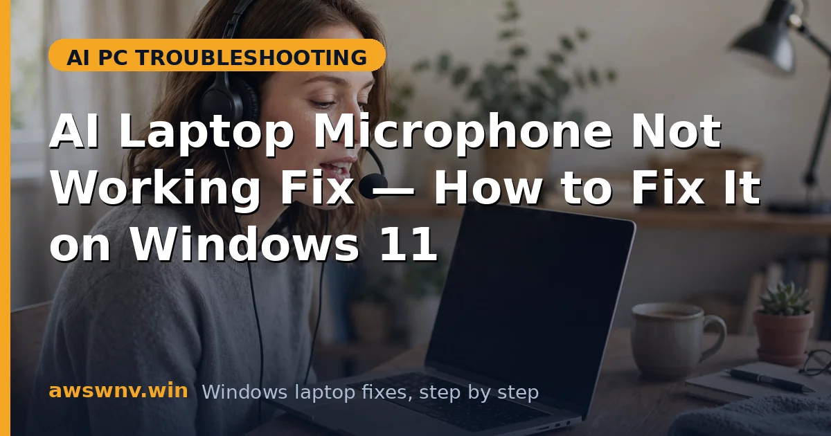 AI Laptop Microphone Not Working Fix — How to Fix It on Windows 11