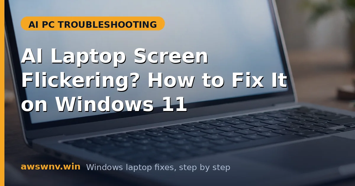 AI Laptop Screen Flickering? How to Fix It on Windows 11
