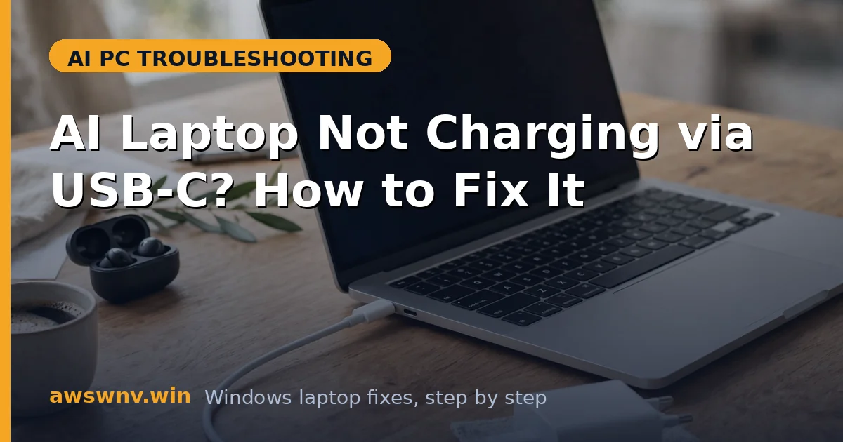 AI Laptop Not Charging via USB-C? How to Fix It