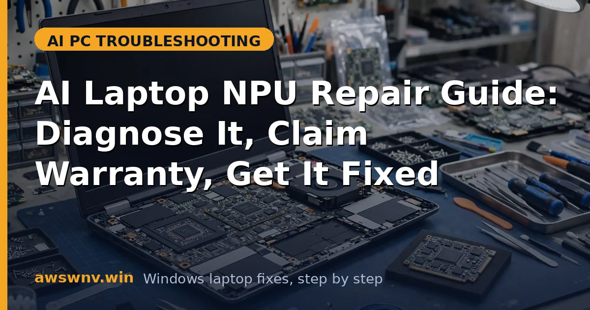AI Laptop NPU Repair Guide: Diagnose It, Claim Warranty, Get It Fixed