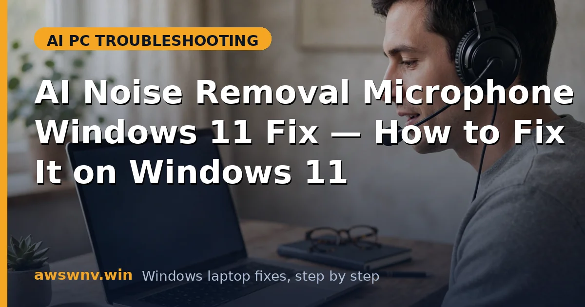 AI Noise Removal Microphone Windows 11 Fix — How to Fix It on Windows 11