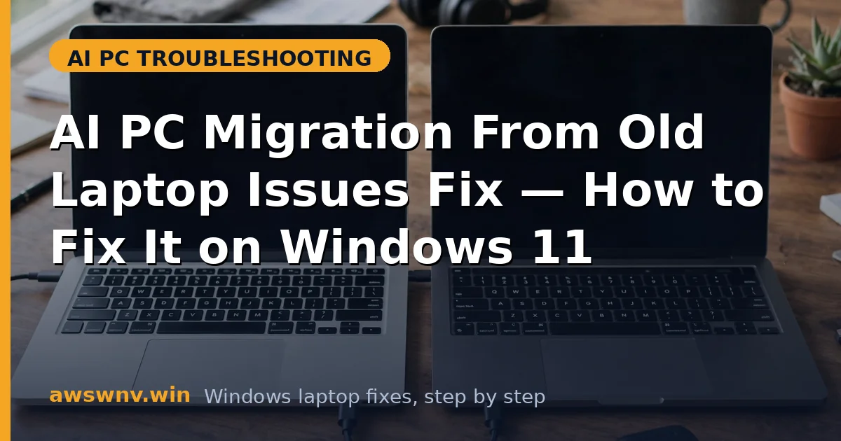 AI PC Migration From Old Laptop Issues Fix — How to Fix It on Windows 11