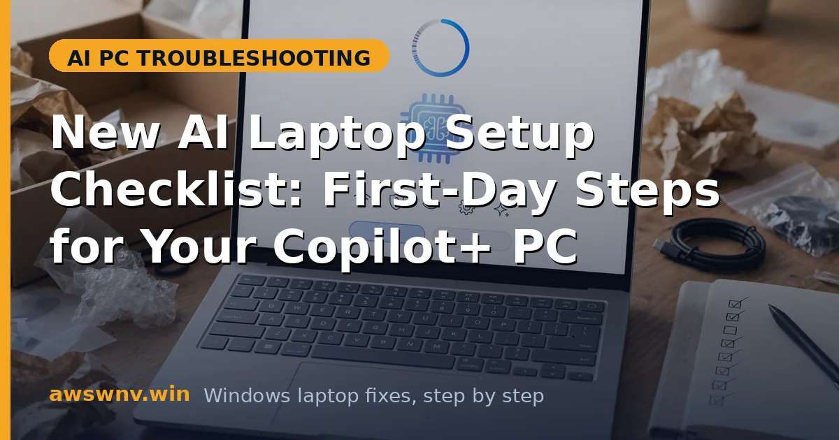 New AI Laptop Setup Checklist: First-Day Steps for Your Copilot+ PC