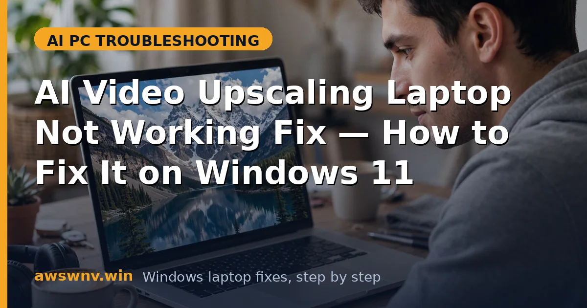 AI Video Upscaling Laptop Not Working Fix — How to Fix It on Windows 11