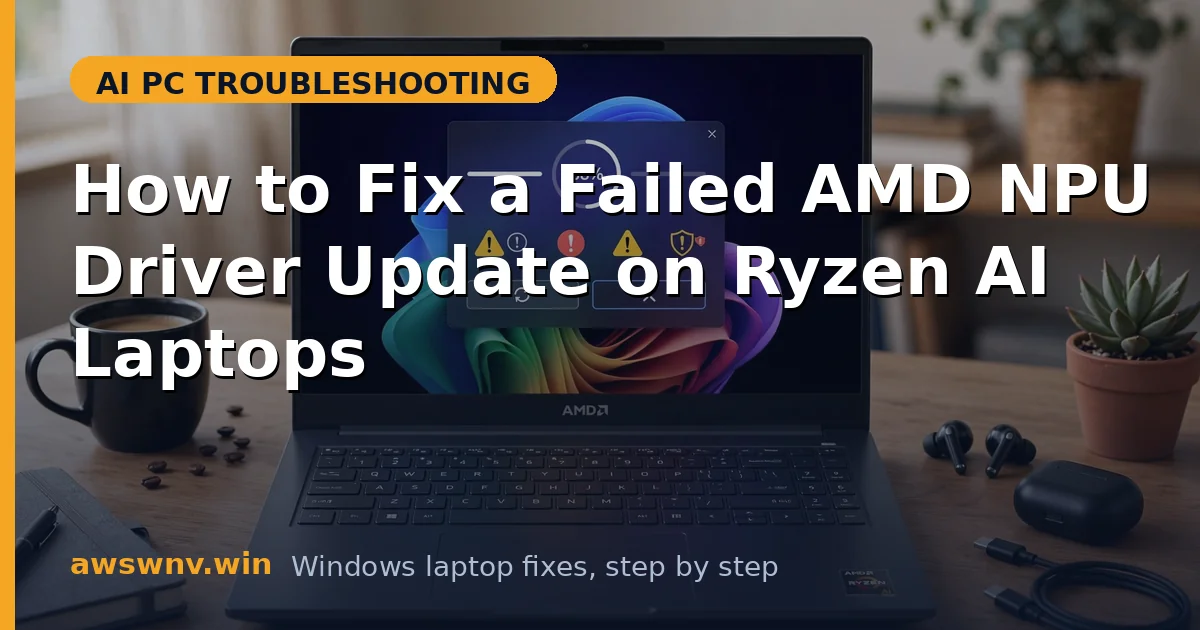 How to Fix a Failed AMD NPU Driver Update on Ryzen AI Laptops