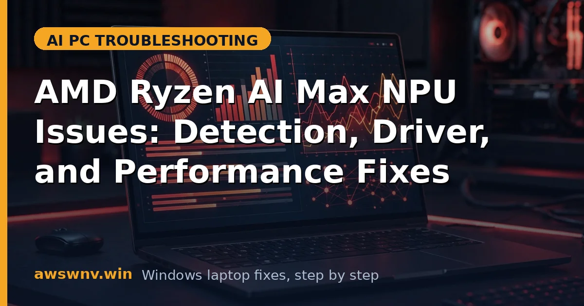 AMD Ryzen AI Max NPU Issues: Detection, Driver, and Performance Fixes
