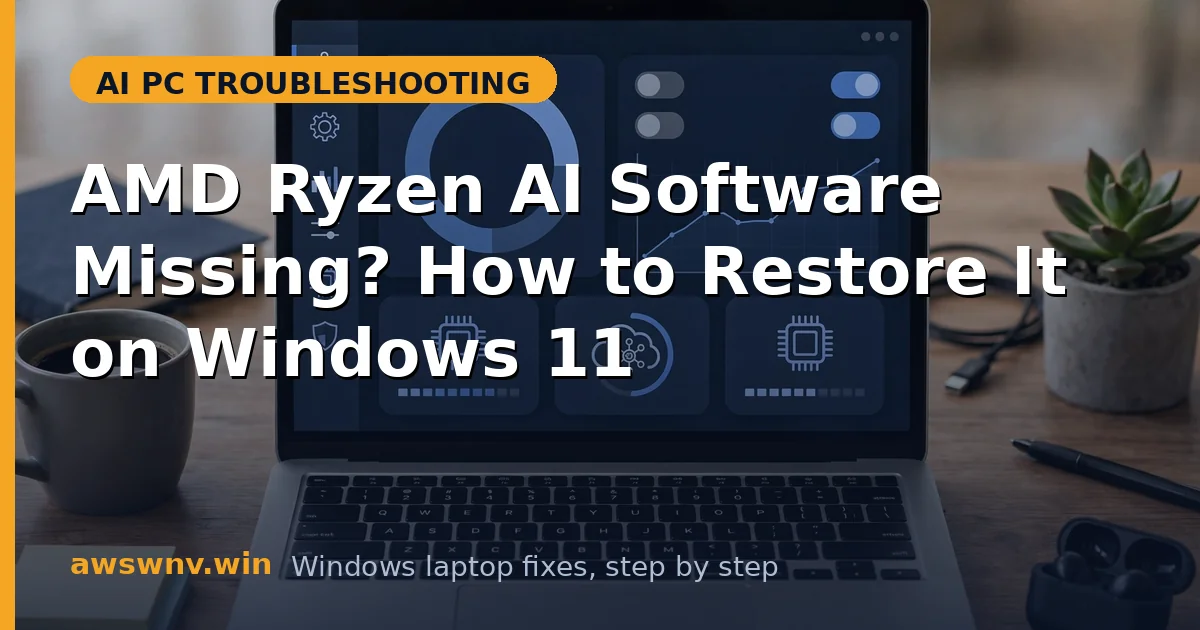 AMD Ryzen AI Software Missing? How to Restore It on Windows 11