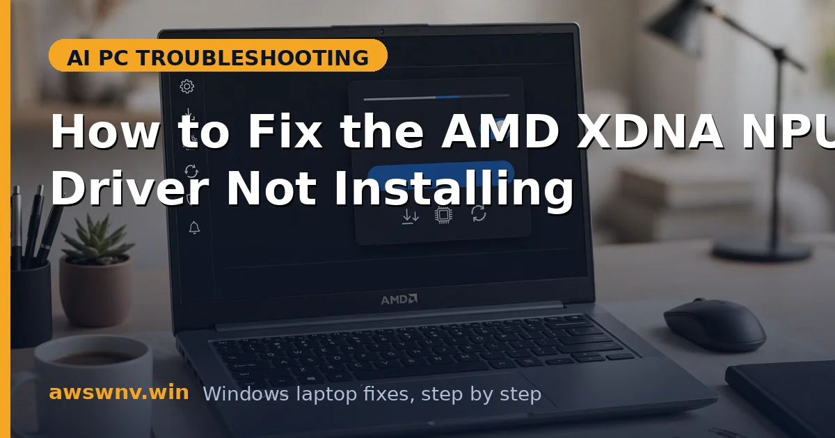 How to Fix the AMD XDNA NPU Driver Not Installing