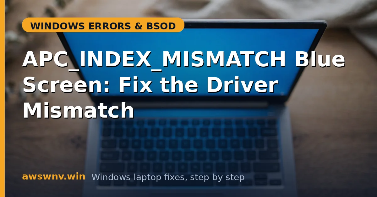 APC_INDEX_MISMATCH Blue Screen: Fix the Driver Mismatch