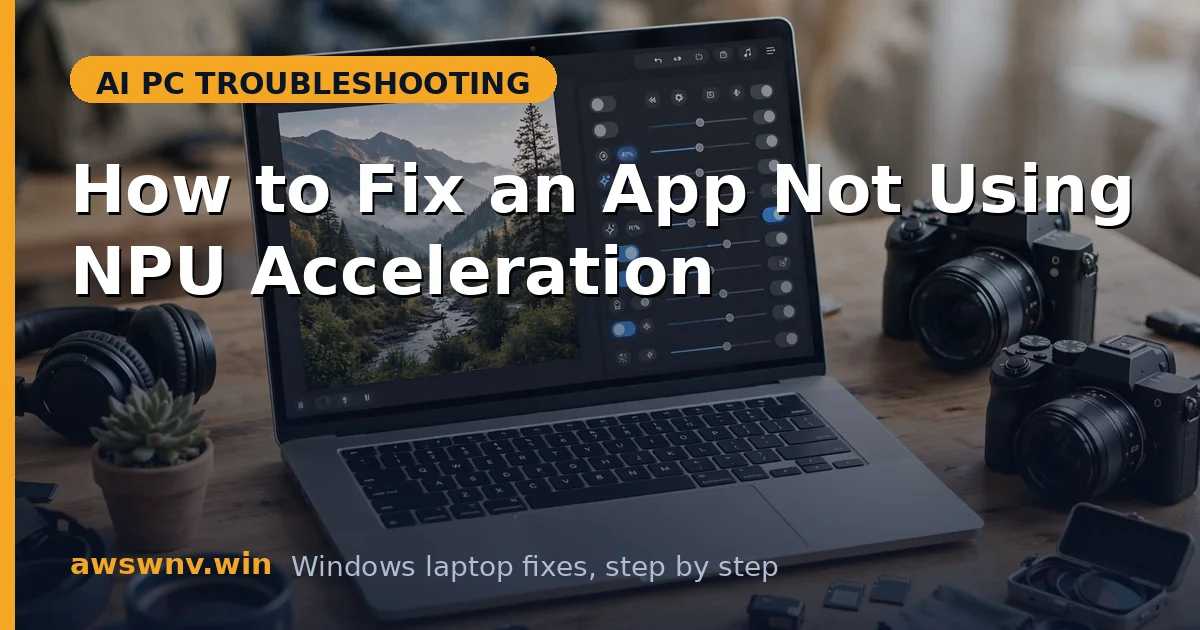 How to Fix an App Not Using NPU Acceleration