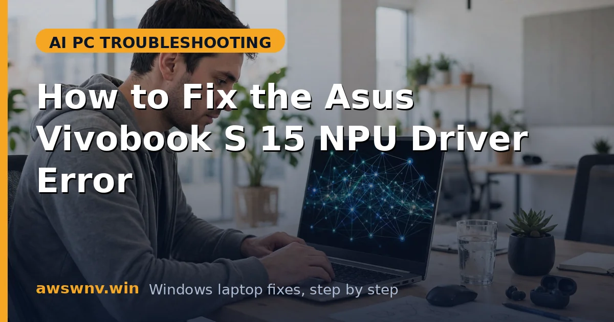 How to Fix the Asus Vivobook S 15 NPU Driver Error