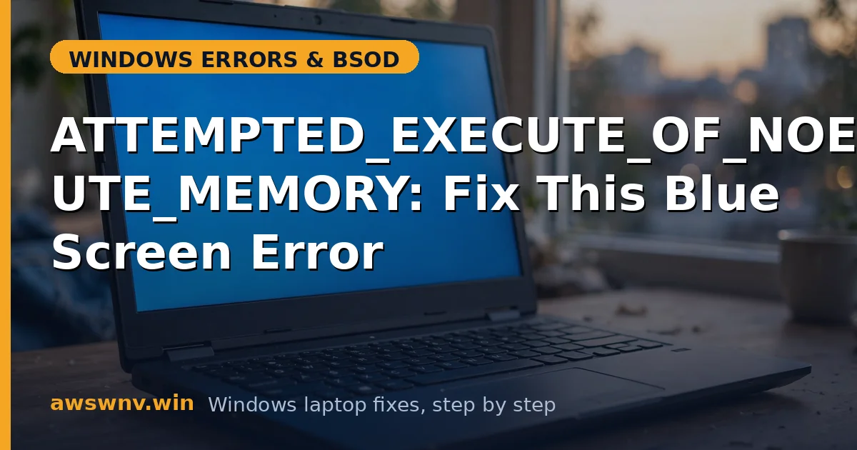 ATTEMPTED_EXECUTE_OF_NOEXECUTE_MEMORY: Fix This Blue Screen Error