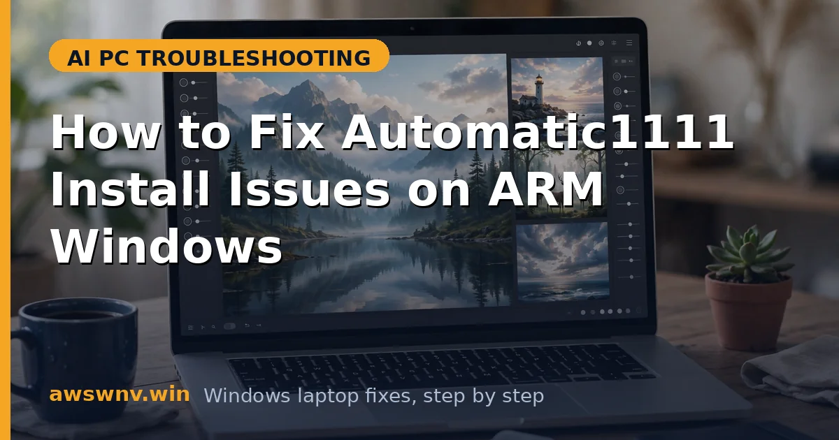 How to Fix Automatic1111 Install Issues on ARM Windows