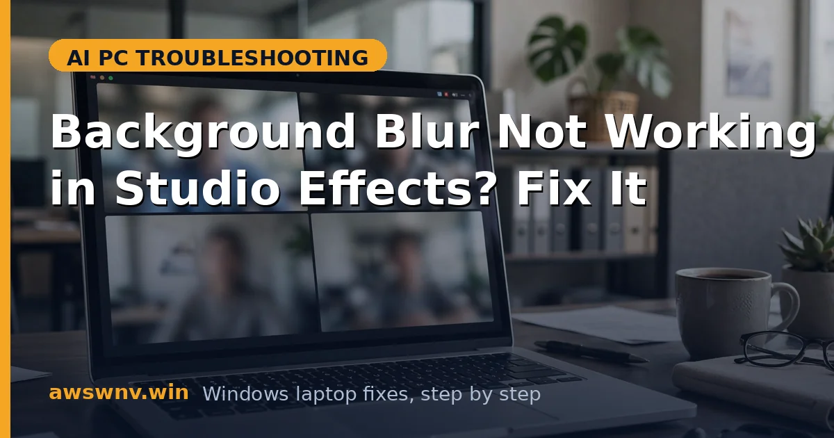 Background Blur Not Working in Studio Effects? Fix It