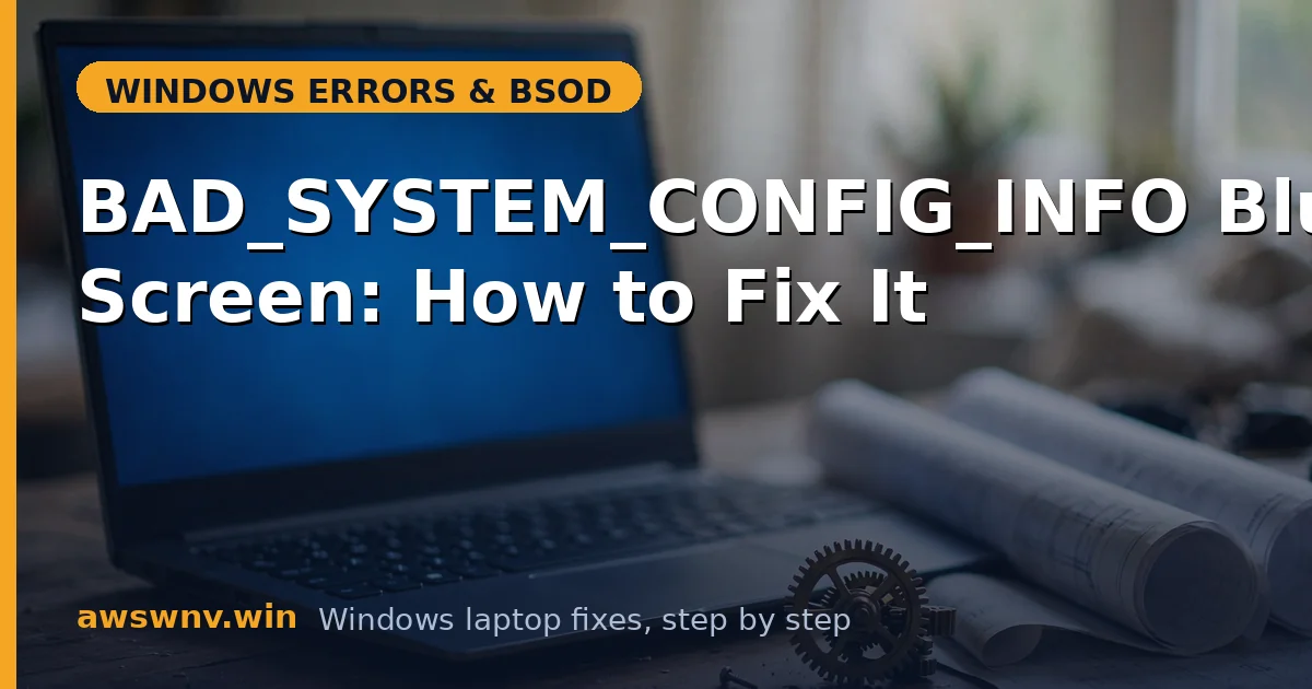 BAD_SYSTEM_CONFIG_INFO Blue Screen: How to Fix It