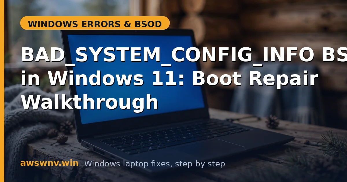 BAD_SYSTEM_CONFIG_INFO BSOD in Windows 11: Boot Repair Walkthrough