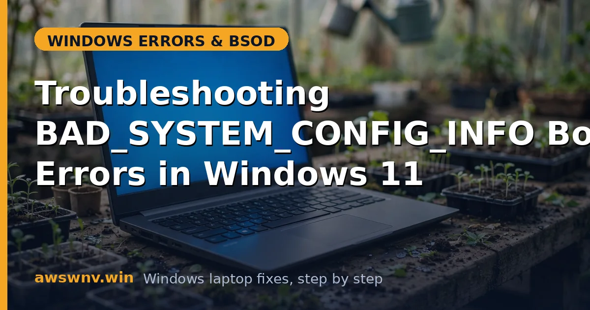Troubleshooting BAD_SYSTEM_CONFIG_INFO Boot Errors in Windows 11