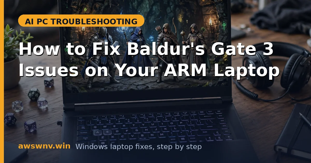 How to Fix Baldur's Gate 3 Issues on Your ARM Laptop