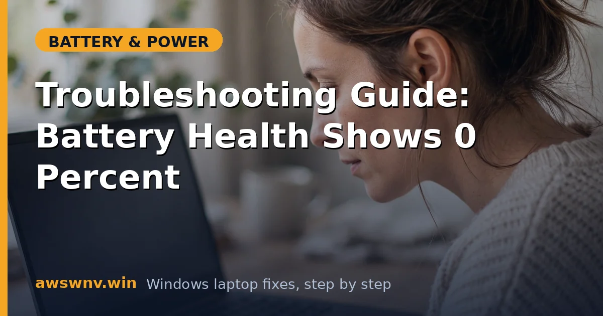 Troubleshooting Guide: Battery Health Shows 0 Percent