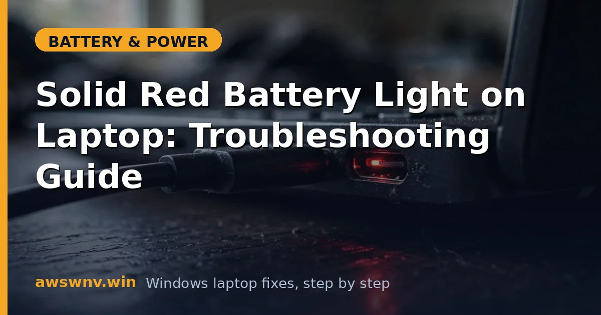Solid Red Battery Light on Laptop: Troubleshooting Guide