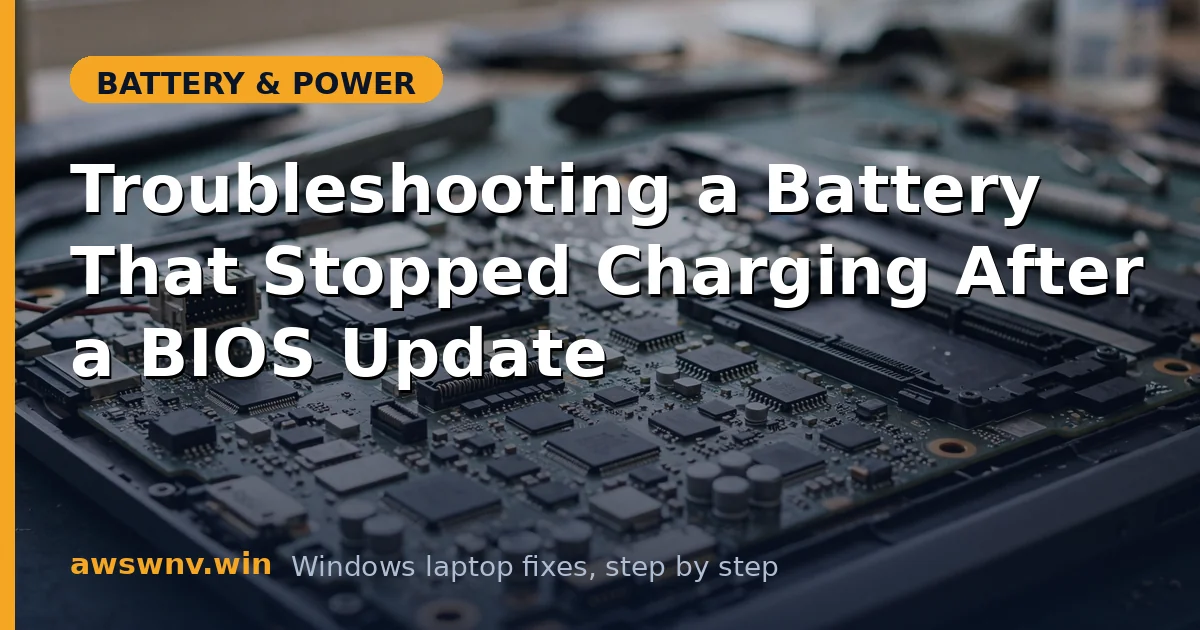 Troubleshooting a Battery That Stopped Charging After a BIOS Update