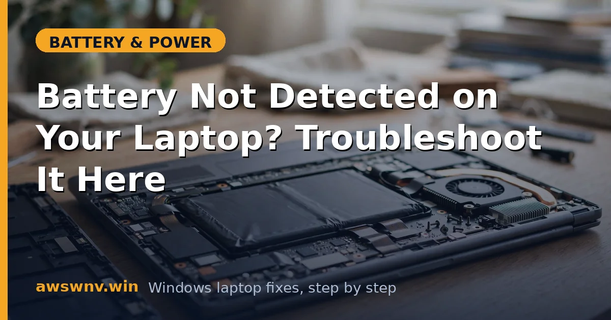 Battery Not Detected on Your Laptop? Troubleshoot It Here
