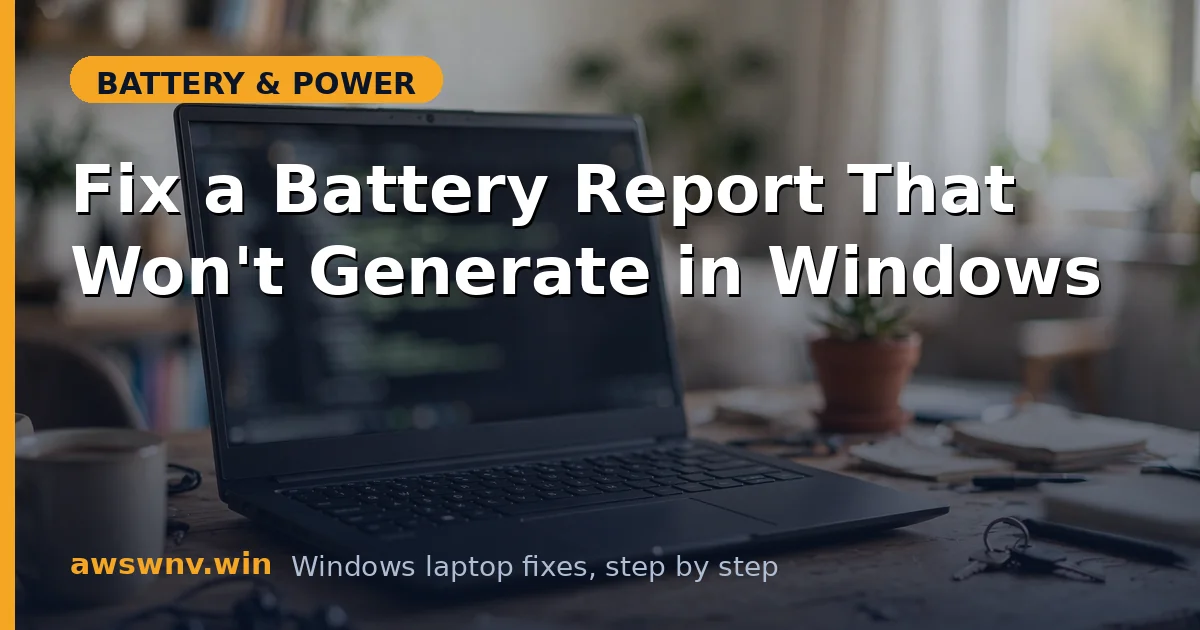 Fix a Battery Report That Won't Generate in Windows
