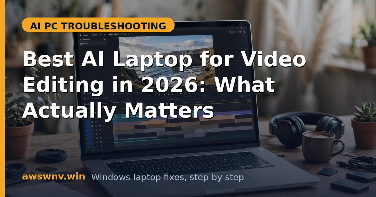 Best AI Laptop for Video Editing in 2026: What Actually Matters