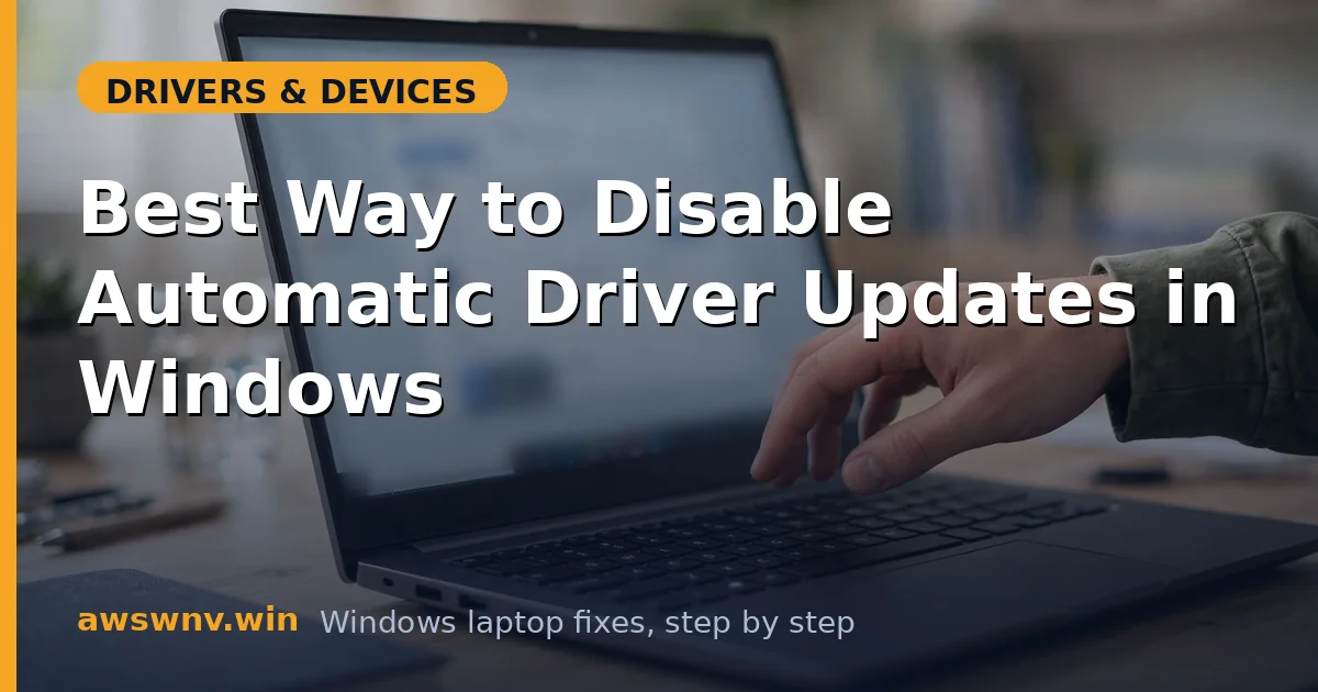 Best Way to Disable Automatic Driver Updates in Windows