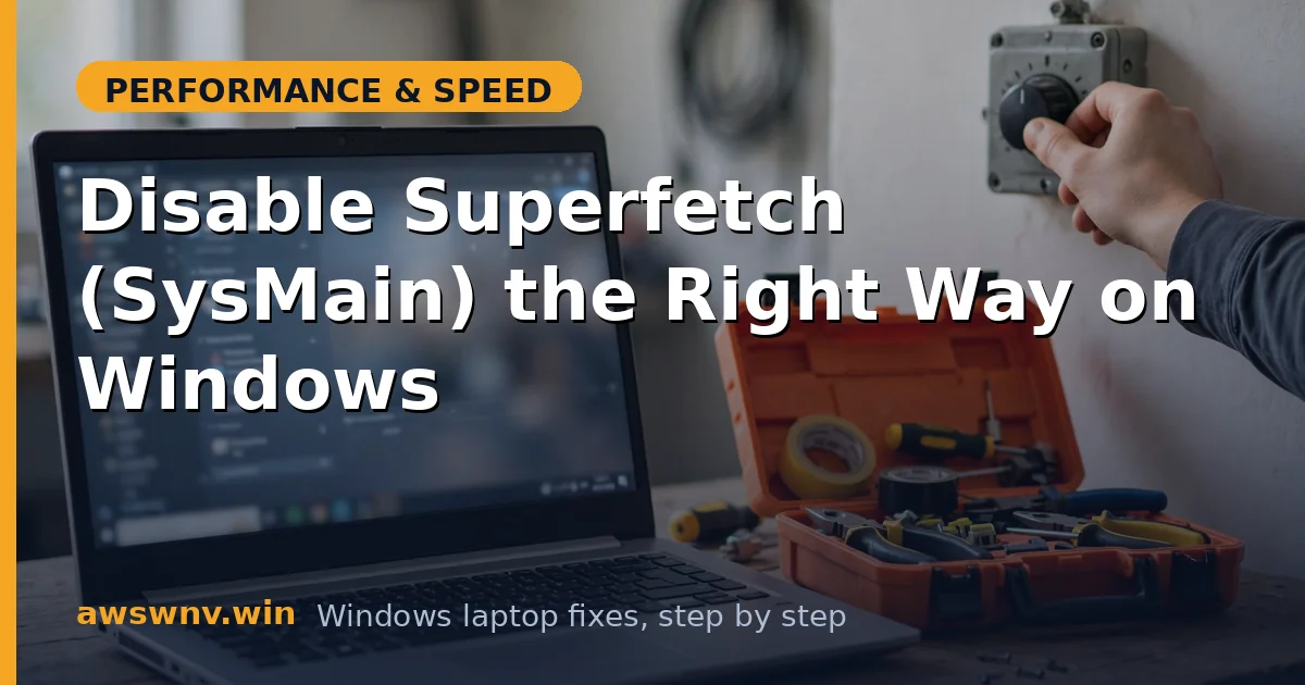 Disable Superfetch (SysMain) the Right Way on Windows