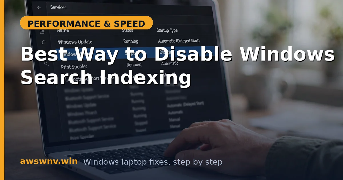 Best Way to Disable Windows Search Indexing