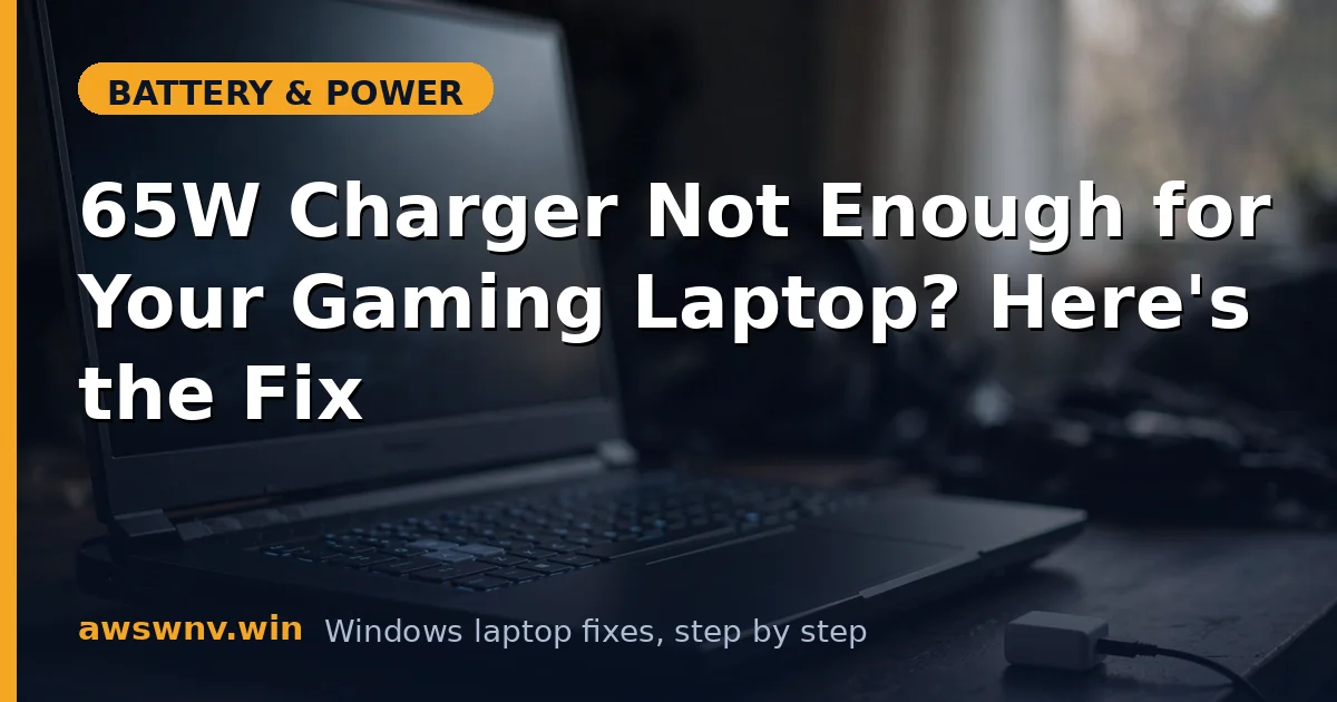 65W Charger Not Enough for Your Gaming Laptop? Here's the Fix
