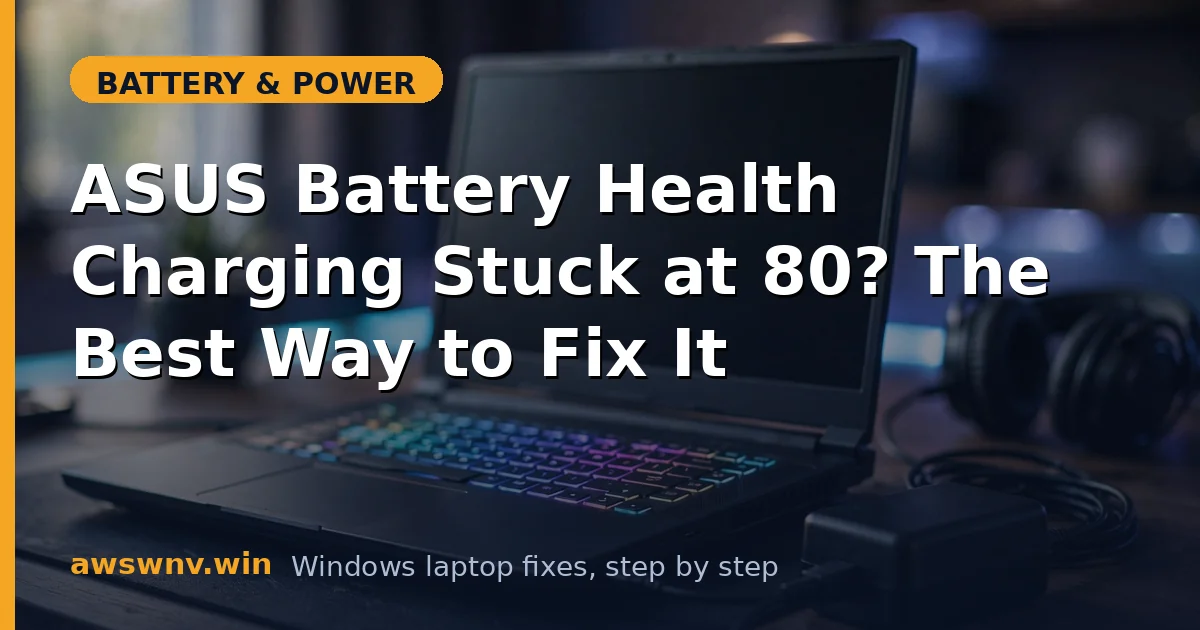 ASUS Battery Health Charging Stuck at 80? The Best Way to Fix It