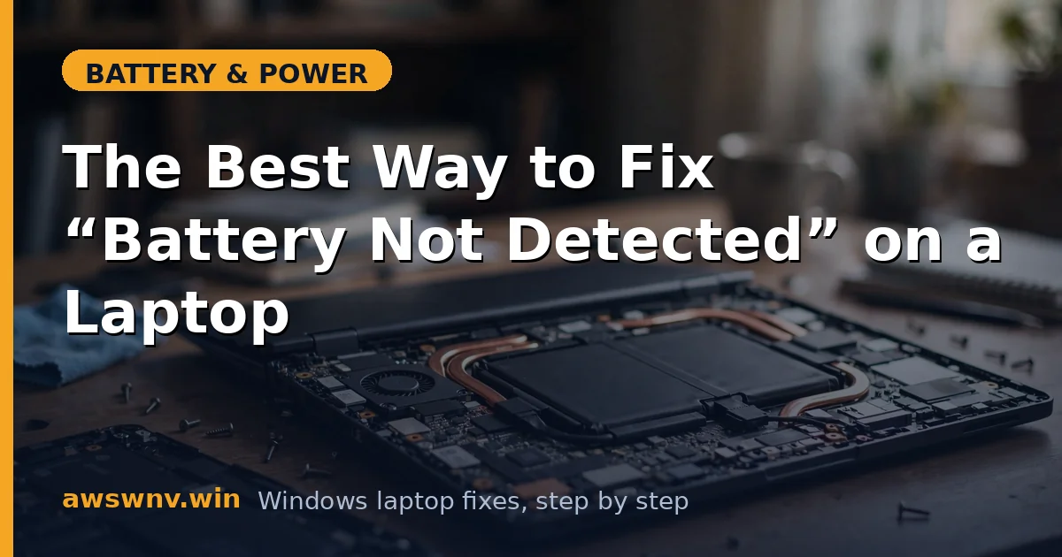 The Best Way to Fix “Battery Not Detected” on a Laptop