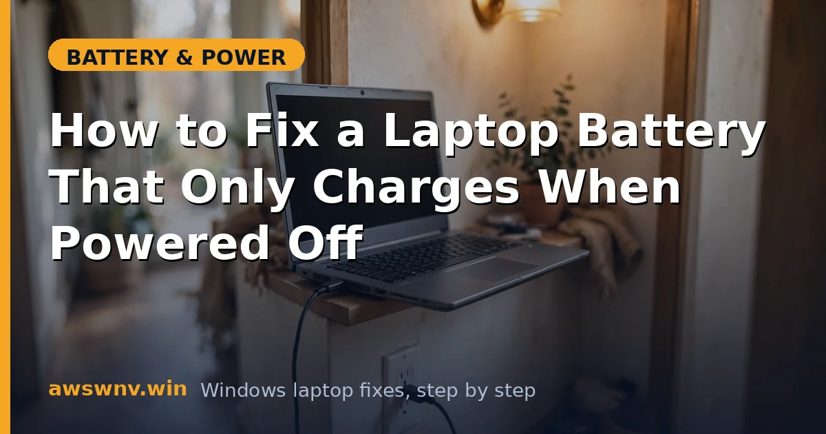 How to Fix a Laptop Battery That Only Charges When Powered Off