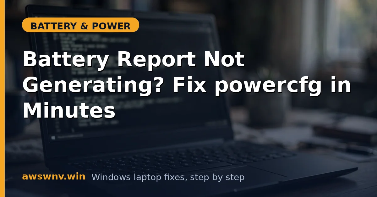 Battery Report Not Generating? Fix powercfg in Minutes