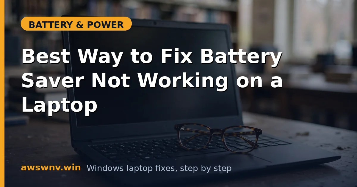 Best Way to Fix Battery Saver Not Working on a Laptop