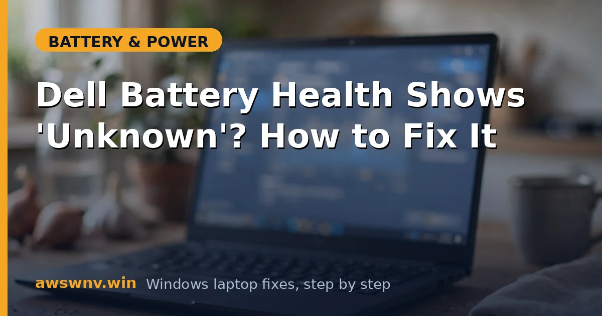 Dell Battery Health Shows 'Unknown'? How to Fix It