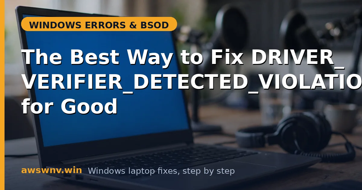 The Best Way to Fix DRIVER_VERIFIER_DETECTED_VIOLATION for Good