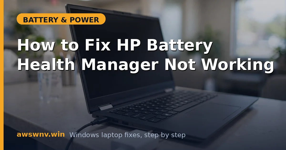 How to Fix HP Battery Health Manager Not Working